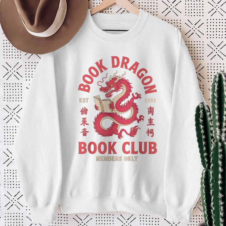 Please Bookworm Be Book Dragon Club School Nerd Library CNY Sweatshirt Gifts for Old Women Please Bookworm Be Book Dragon Club School Nerd Library CNY Sweatshirt Gifts for Old Women