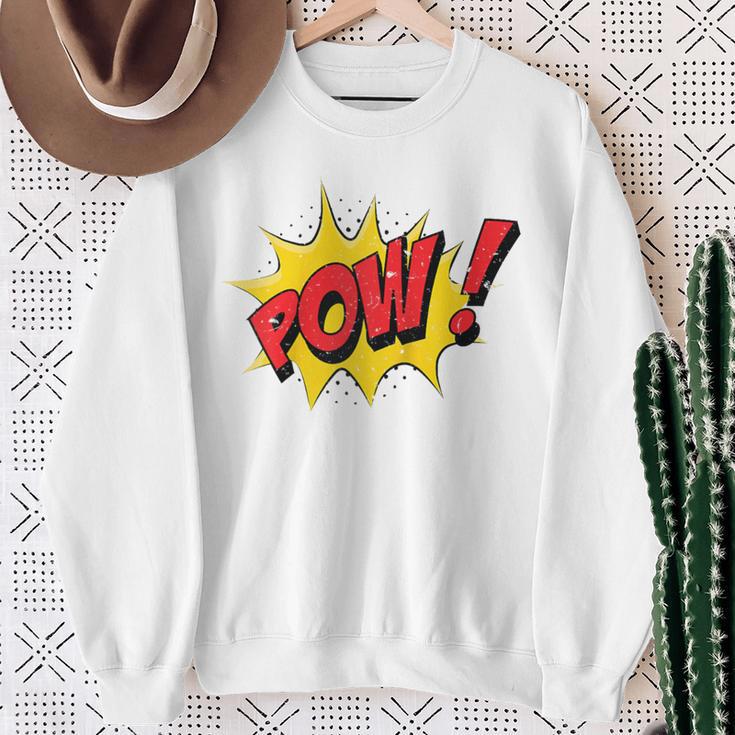 POW Comic Book Cartoon Pop Art Raglan Baseball Tee Sweatshirt Gifts for Old Women