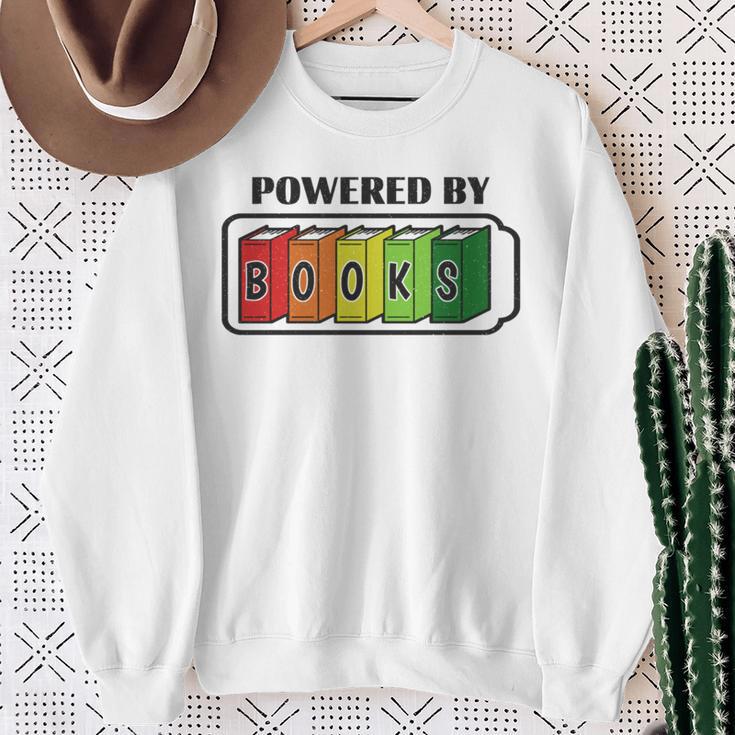 Powered By Books Bookworm Librarian Reading Sweatshirt Gifts for Old Women Powered By Books Bookworm Librarian Reading Sweatshirt Gifts for Old Women