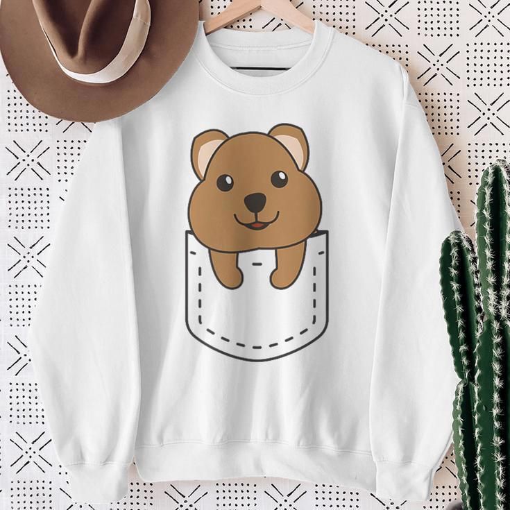 Quokka In Pocket かわいいクオッカ 胸ポケットクオッカ スウェットシャツ 年配の女性への贈り物