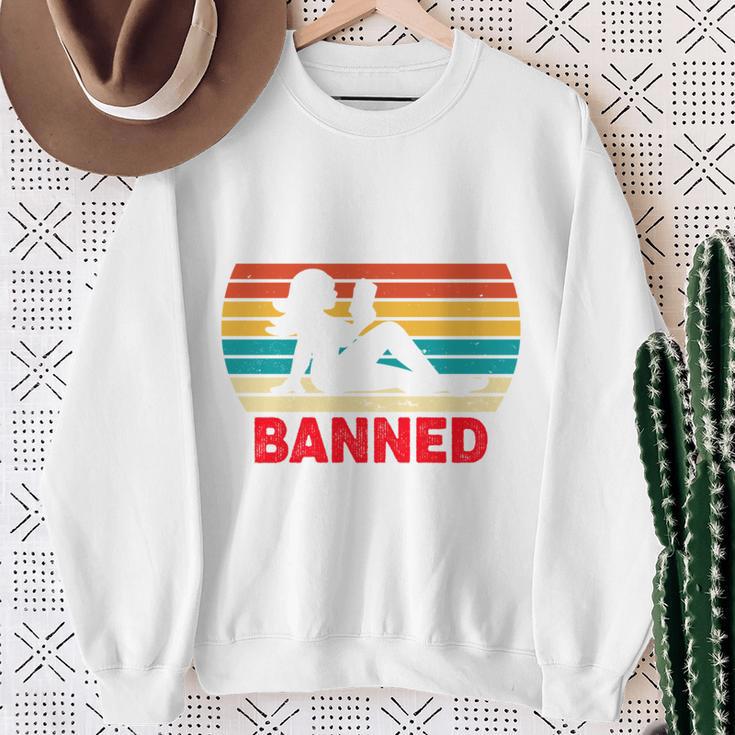 I Read Banned Book Bookworm Reader Nerd Bookish Librarian Sweatshirt Gifts for Old Women
