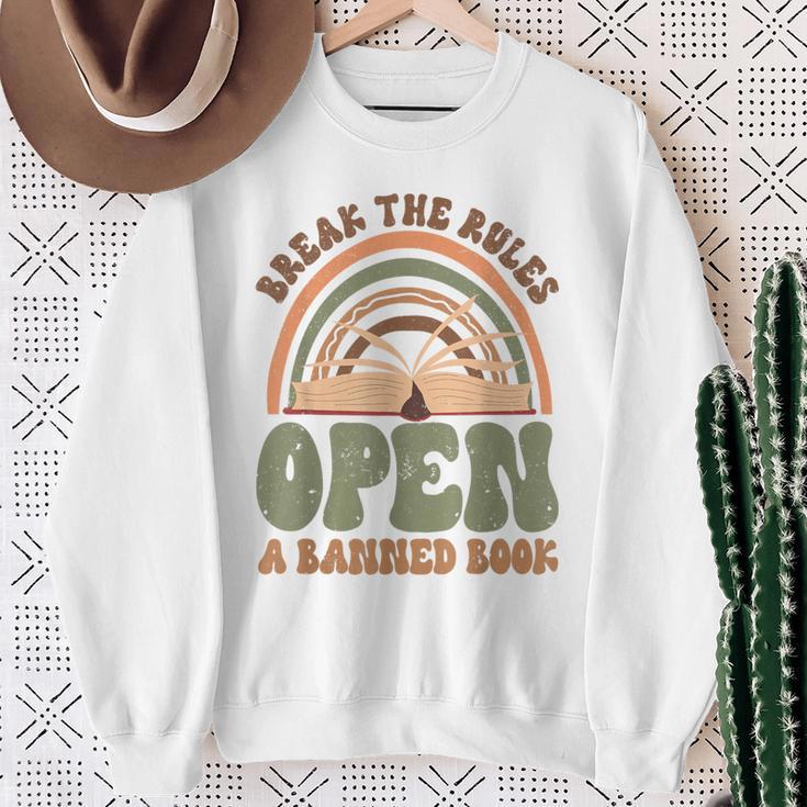 Read Banned Books Break The Rules Banned Books Sweatshirt Gifts for Old Women