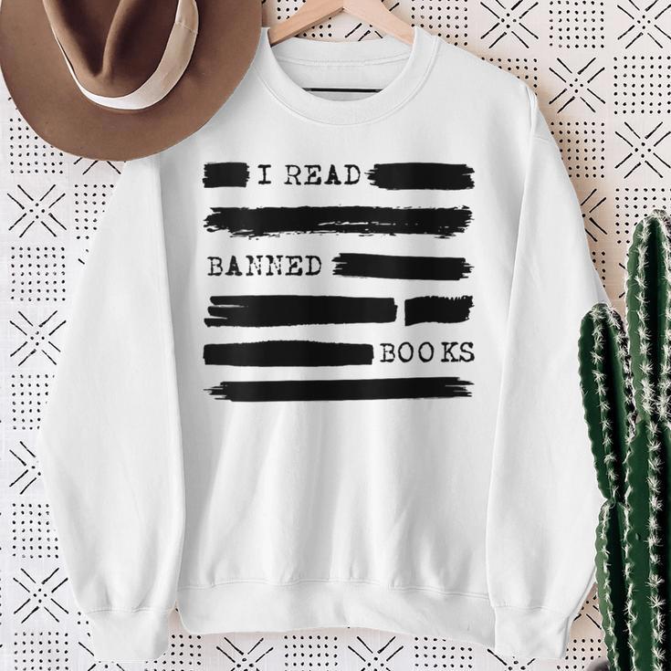 I Read Banned Books Banned Books Week Librarian Teacher Sweatshirt Gifts for Old Women