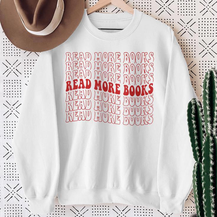 Read More Books Read More Books Read More Books Sweatshirt Gifts for Old Women