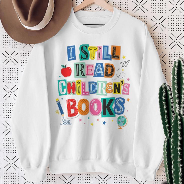 I Still Read Children's Books Librarian Teacher Life Premium Tri-Blend Sweatshirt Gifts for Old Women