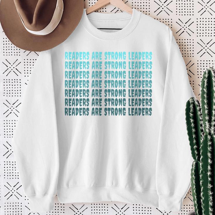 Readers Are Strong Leaders Retro Reading Book Lover Sweatshirt Gifts for Old Women Readers Are Strong Leaders Retro Reading Book Lover Sweatshirt Gifts for Old Women