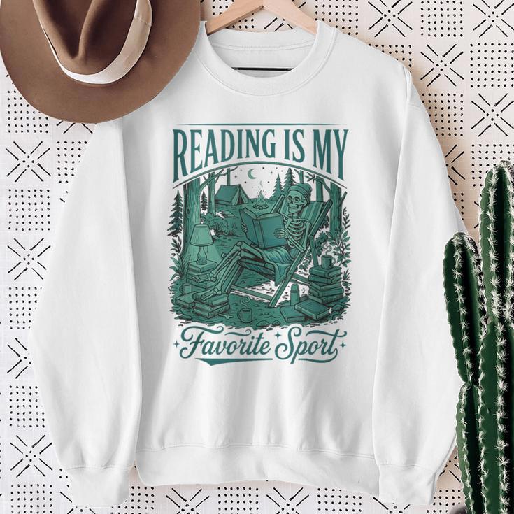 Reading Is My Favorite Sport Book Lover Bookworm Sweatshirt Gifts for Old Women