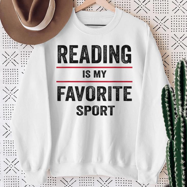 Reading Is My Favorite Sport Book Lover Quote Sweatshirt Gifts for Old Women