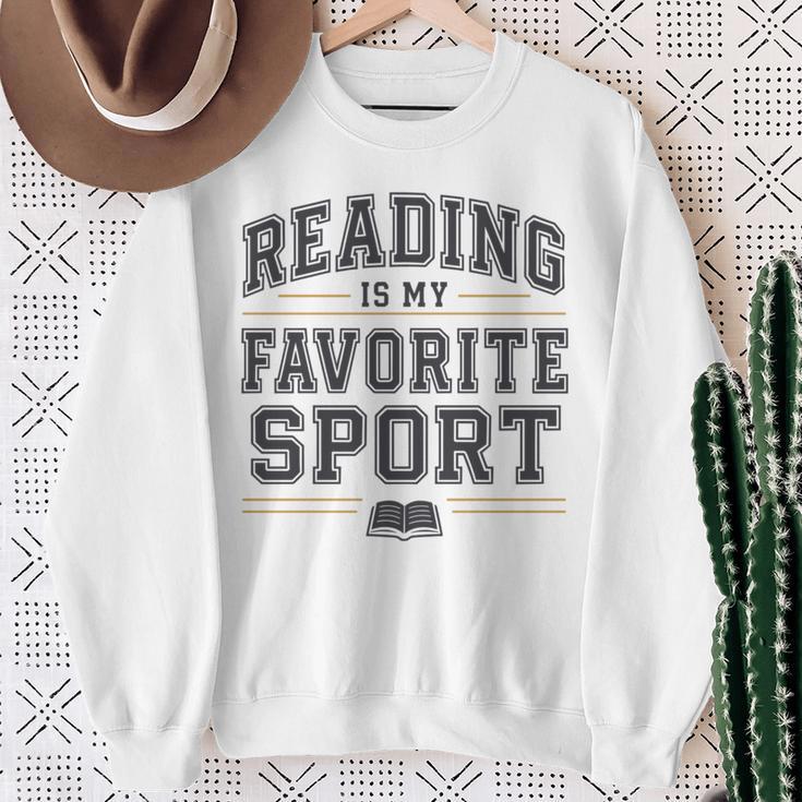 Reading Is My Favorite Sport Bookish Book Nerds Bookworms Sweatshirt Gifts for Old Women
