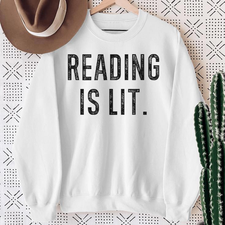 Reading Is Lit English Teacher Book Lovers Sweatshirt Gifts for Old Women Reading Is Lit English Teacher Book Lovers Sweatshirt Gifts for Old Women