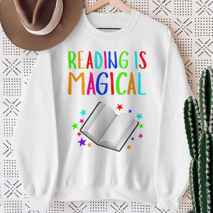 Reading Is Magical I Love To Read Book Lovers Teacher Sweatshirt Gifts for Old Women Reading Is Magical I Love To Read Book Lovers Teacher Sweatshirt Gifts for Old Women