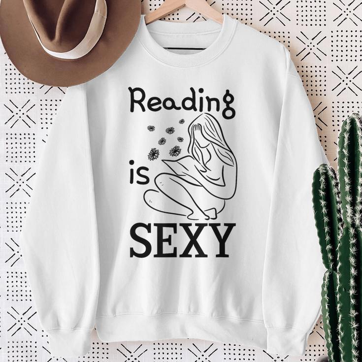 Reading Is Sexy For Book Lovers Comic Readers Manga Fans Sweatshirt Gifts for Old Women
