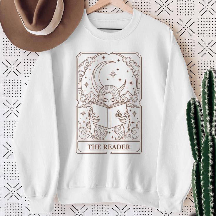 Reading Squad Book Lover Bookish The Reader Tarot Card Sweatshirt Gifts for Old Women