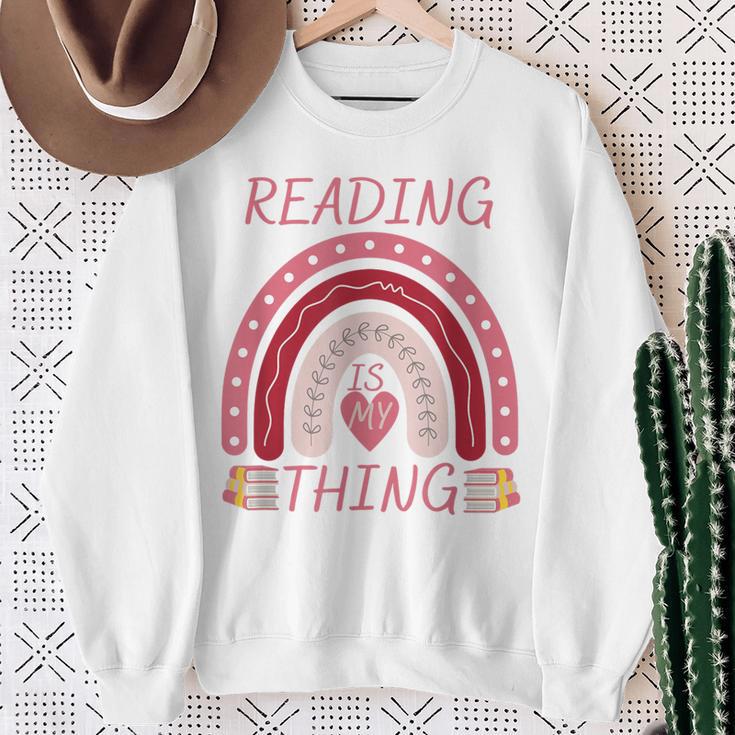 Reading Is My Thing Book Bookworm Teacher Rainbow Girl Sweatshirt Gifts for Old Women Reading Is My Thing Book Bookworm Teacher Rainbow Girl Sweatshirt Gifts for Old Women