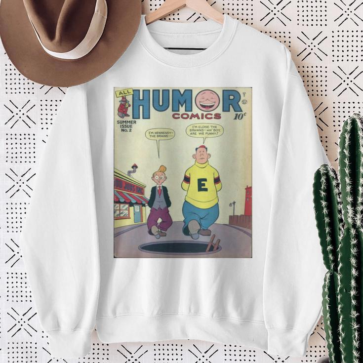 Retro Vintage Distressed Comic Book Humor Original Print Sweatshirt Gifts for Old Women