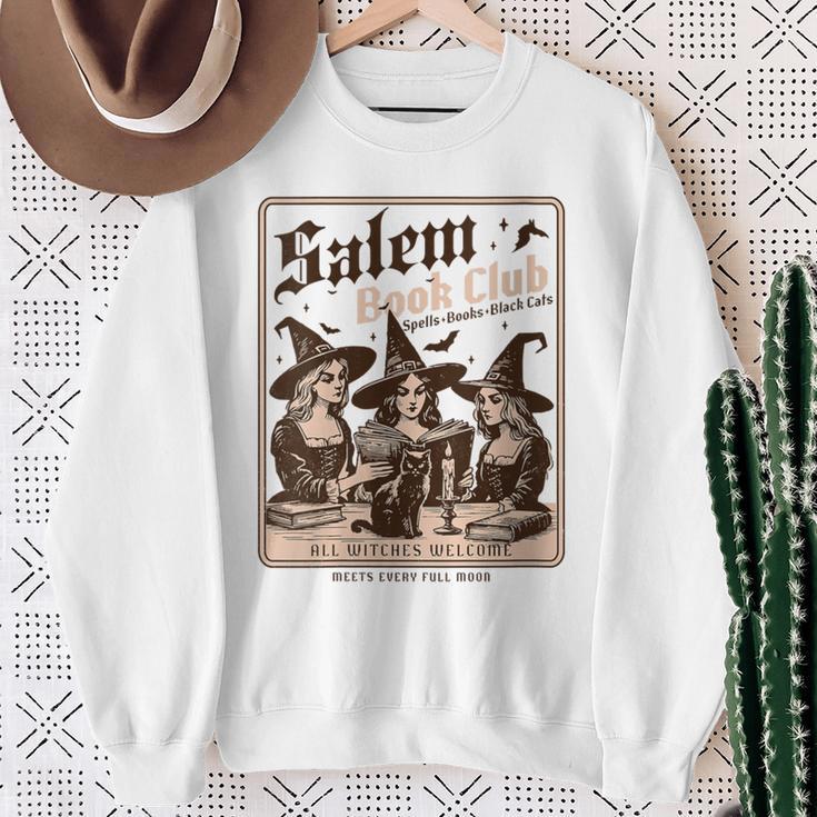 Salem Book Club Bookish Halloween Retro Salem Witch Book Sweatshirt Gifts for Old Women