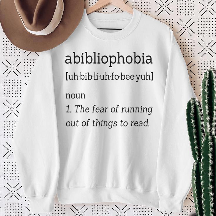 Shirt For Book Lovers And Bookworms Abibliophobia Sweatshirt Gifts for Old Women