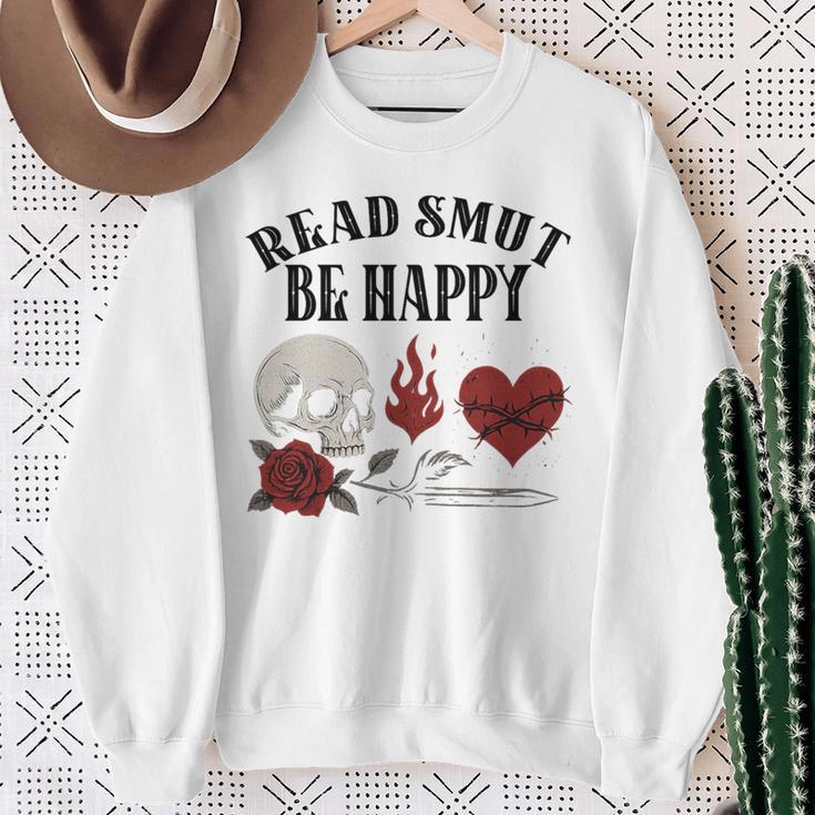 Smutt Book Merch Read Smut Be Happy Dark Romance Triggers Premium Tri-Blend Sweatshirt Gifts for Old Women