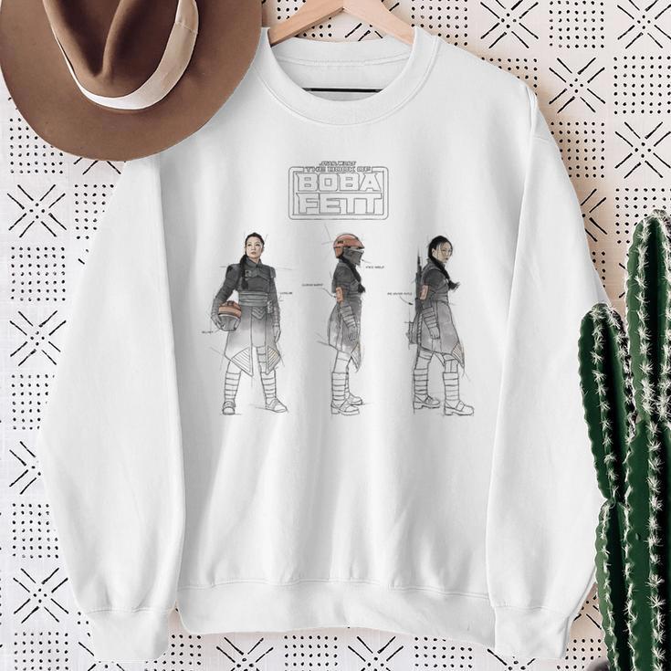 Star Wars The Book Of Boba Fett Fennec Painted Sketches Sweatshirt Gifts for Old Women