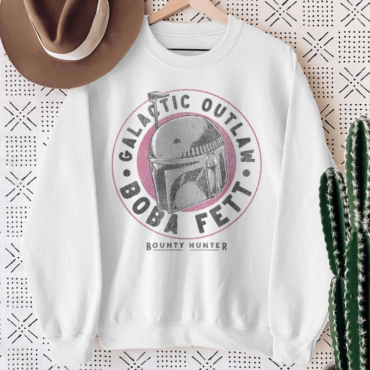 Star Wars The Book Of Boba Fett Helmet Galactic Outlaw Logo Sweatshirt Gifts for Old Women