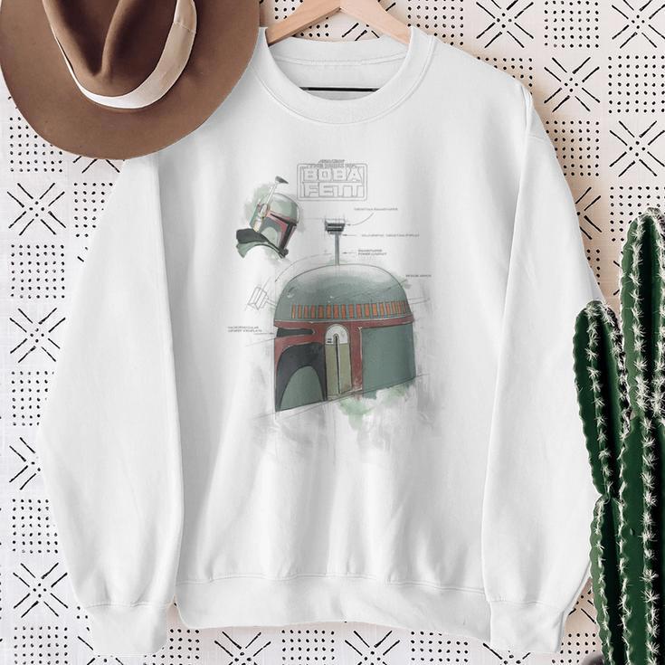 Star Wars The Book Of Boba Fett Helmet Schematic V-1 Sweatshirt Gifts for Old Women Star Wars The Book Of Boba Fett Helmet Schematic V-1 Sweatshirt Gifts for Old Women