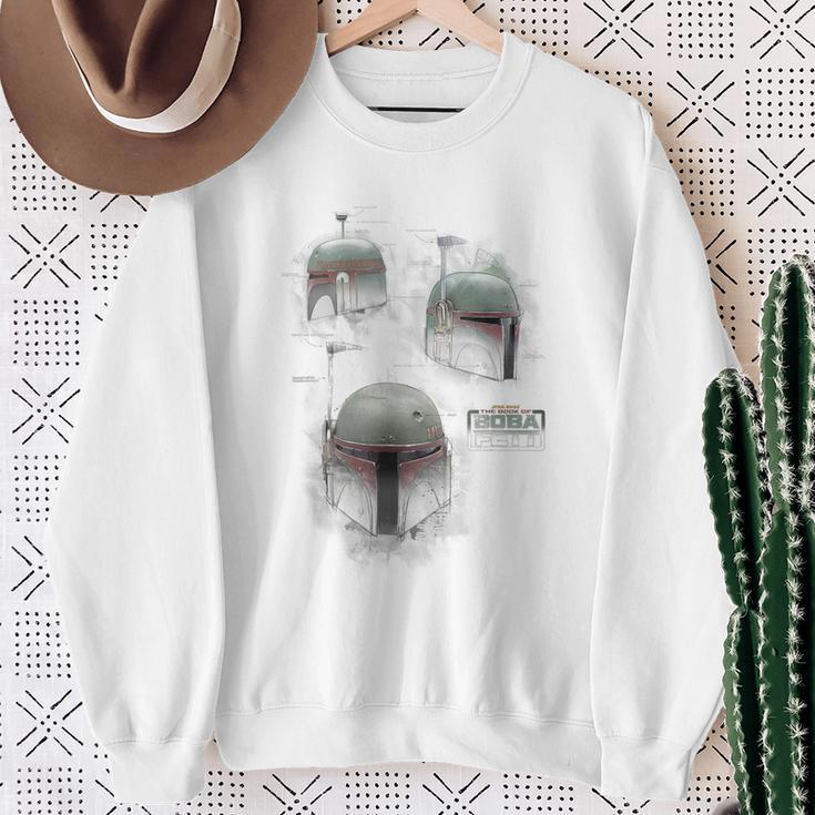 Star Wars The Book Of Boba Fett Helmet Schematic V-3 Sweatshirt Gifts for Old Women Star Wars The Book Of Boba Fett Helmet Schematic V-3 Sweatshirt Gifts for Old Women