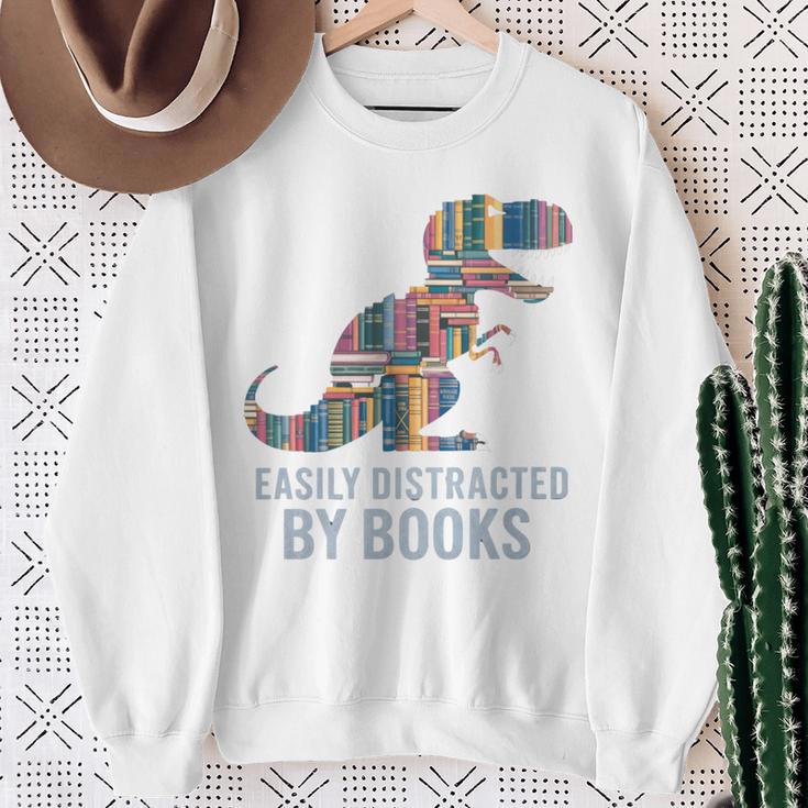 StuffedRex Trex Stuffy Books Nerds Dinosaur Costume Trex Sweatshirt Gifts for Old Women