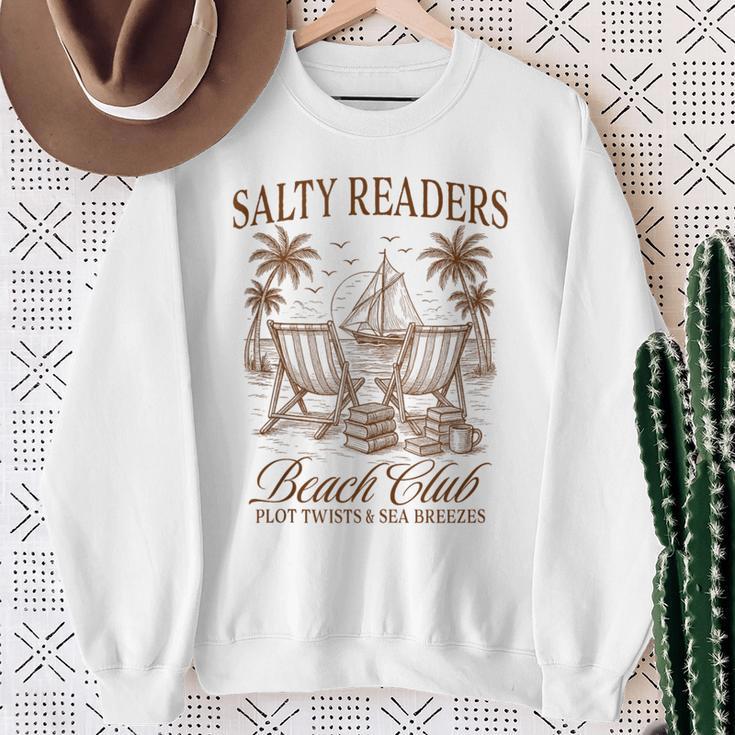 Summer Vibes Reading Book Lover Salty Readers Beach Club Sweatshirt Gifts for Old Women Summer Vibes Reading Book Lover Salty Readers Beach Club Sweatshirt Gifts for Old Women