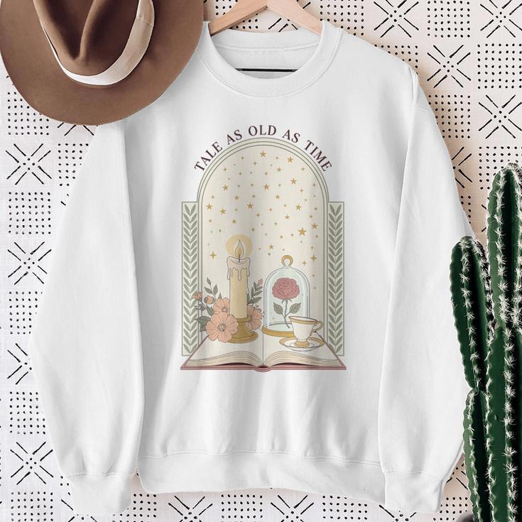 Tale As Old As Time Rose Candle And Book Sweatshirt Gifts for Old Women