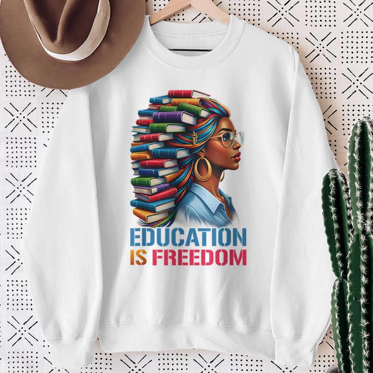 History Education Is Freedom Books Black History Sweatshirt Gifts for Old Women History Education Is Freedom Books Black History Sweatshirt Gifts for Old Women