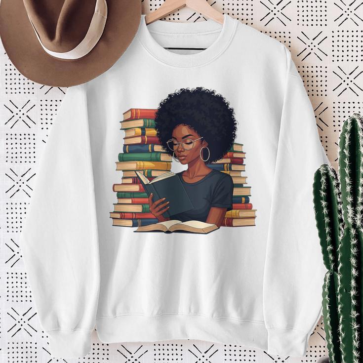 History Month Afro Women Girls Book Lover Librarian Premium Tri-Blend Sweatshirt Gifts for Old Women