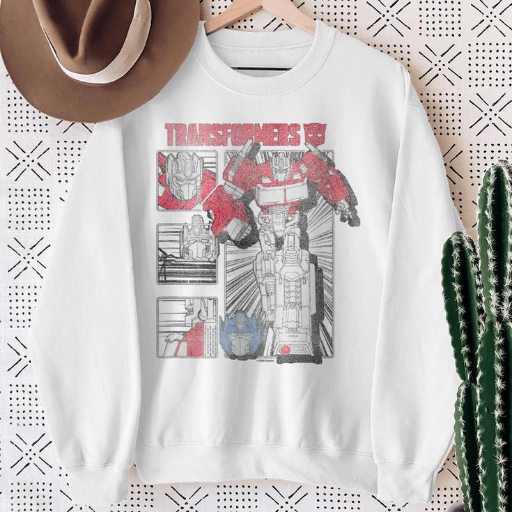 Transformers Optimus Prime Vintage Comic Book Style Panels Sweatshirt Gifts for Old Women