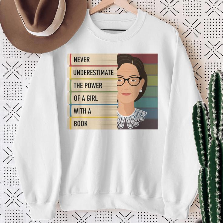 Never Underestimate The Power Of A Girl With A Book Feminist Sweatshirt Gifts for Old Women Never Underestimate The Power Of A Girl With A Book Feminist Sweatshirt Gifts for Old Women