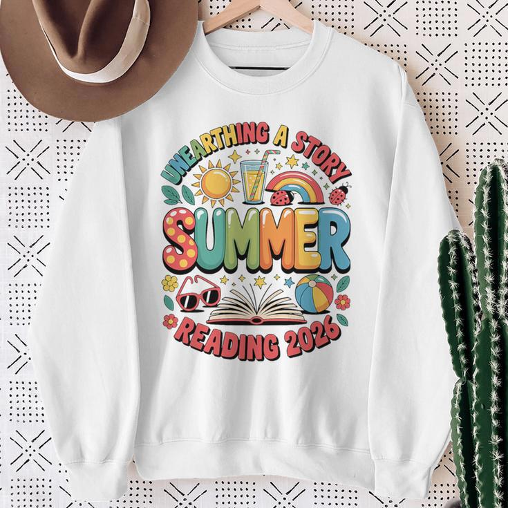Unearth a Story Summer 2026 Summer Reading Program Book Premium Tri-Blend Sweatshirt Gifts for Old Women