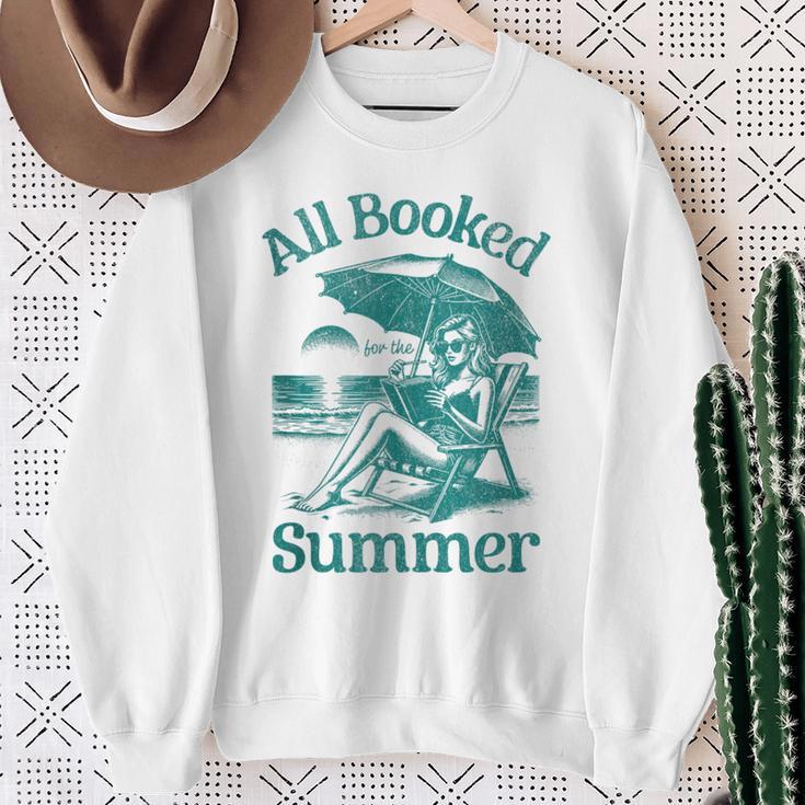 Vintage All Booked For The Summer Book Girl Summer Coquette Sweatshirt Gifts for Old Women