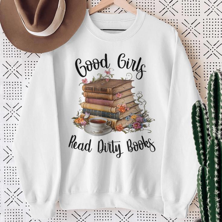 Vintage Fantasy Romance Lover Good Girls Read Dirty Books Sweatshirt Gifts for Old Women