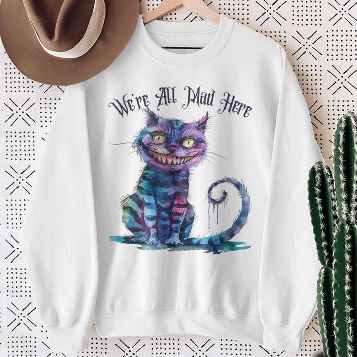 We'Re All Mad Here Cheshire Cat Alice Wonderland Book Boys Sweatshirt Gifts for Old Women We'Re All Mad Here Cheshire Cat Alice Wonderland Book Boys Sweatshirt Gifts for Old Women