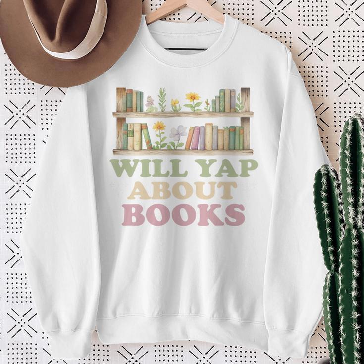 Will Yap About Books Reader Book Nerd Book Reading Lover Premium Tri-Blend Sweatshirt Gifts for Old Women