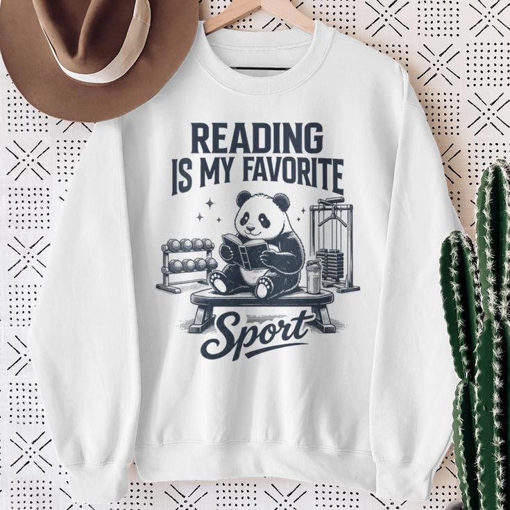 Women's Book Lover Bookish Panda Reading Is My Favorite Sport Sweatshirt Gifts for Old Women Women's Book Lover Bookish Panda Reading Is My Favorite Sport Sweatshirt Gifts for Old Women
