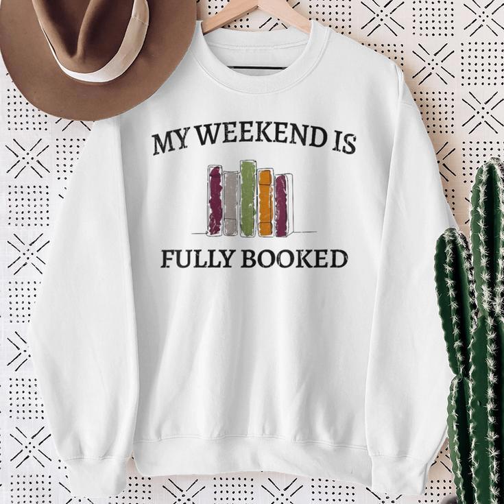 Women's My Weekend Is Fully Booked Cozy Bookish Book Club Sweatshirt Gifts for Old Women Women's My Weekend Is Fully Booked Cozy Bookish Book Club Sweatshirt Gifts for Old Women
