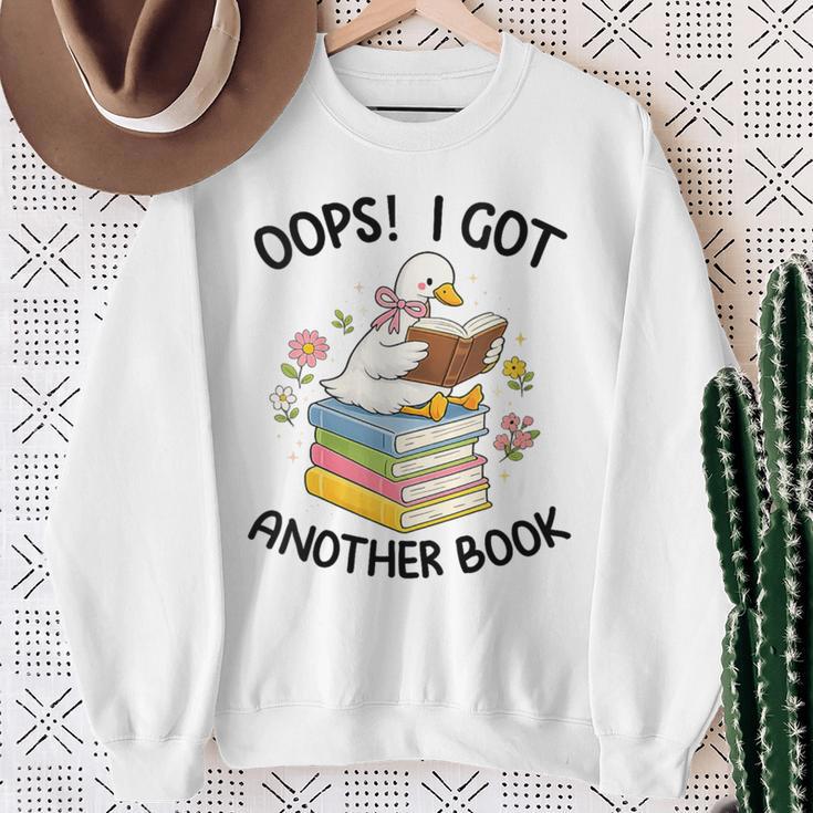 Women's Oops I Got Another Book Goose Goose Reader Women Girls Sweatshirt Gifts for Old Women