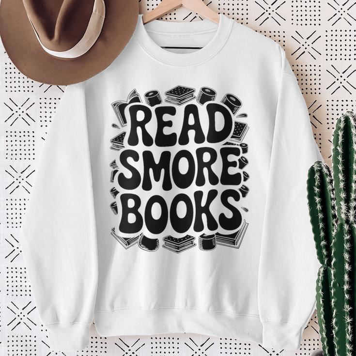 Women's Read Smore Books Camping Reading Sweatshirt Gifts for Old Women