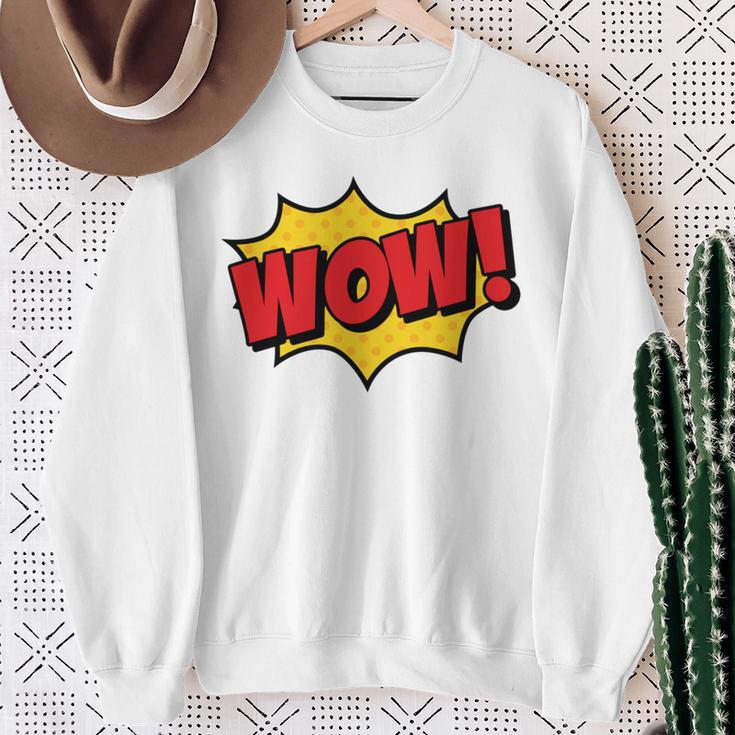 WOW Comic Book Cartoon Speech Bubble Pop Art Sweatshirt Gifts for Old Women WOW Comic Book Cartoon Speech Bubble Pop Art Sweatshirt Gifts for Old Women