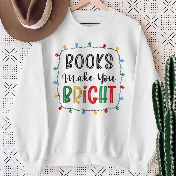 XboE Books Make Bright Christmas Light Merry Xmas Bookworm Sweatshirt Gifts for Old Women XboE Books Make Bright Christmas Light Merry Xmas Bookworm Sweatshirt Gifts for Old Women