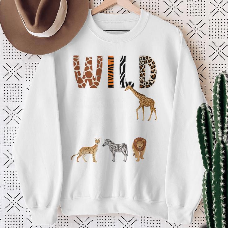 Zoo Animals Wild About Reading Books Reader Lover Librarian Premium Tri-Blend Sweatshirt Gifts for Old Women