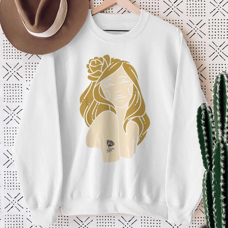 かわいいタトゥーガールファニーユニセックスデザインメンズレディースtシャツ スウェットシャツ 年配の女性への贈り物