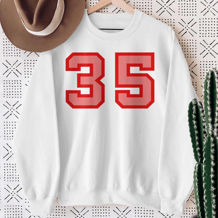 クールなレトロなレタリングジャージバックナンバー35 Thirtyfive スウェットシャツ 年配の女性への贈り物