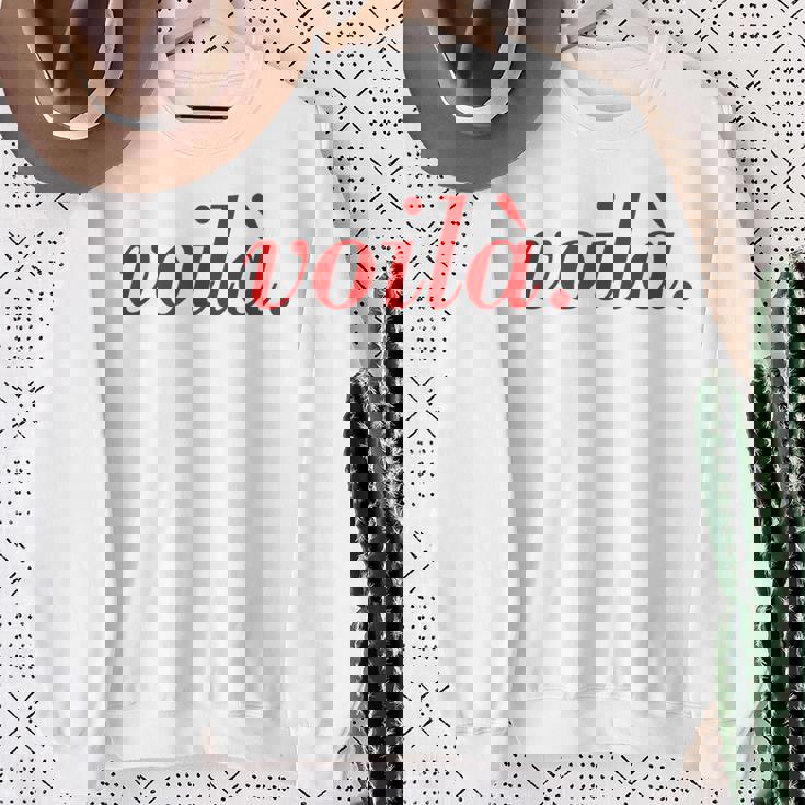 フランス語のことわざoila Paris 休暇 フランス語の引用 スウェットシャツ 年配の女性への贈り物