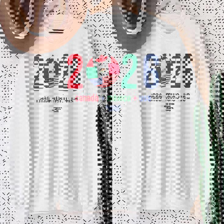 ワールドカップ2026開催国サッカーデザイン スウェットシャツ 年配の女性への贈り物