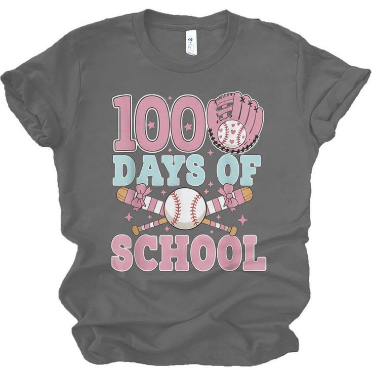 100 Days Of School Baseball 100th Day Of School Girls Unisex Jersey T-Shirt